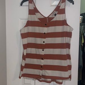 Burnt orange and cream tank